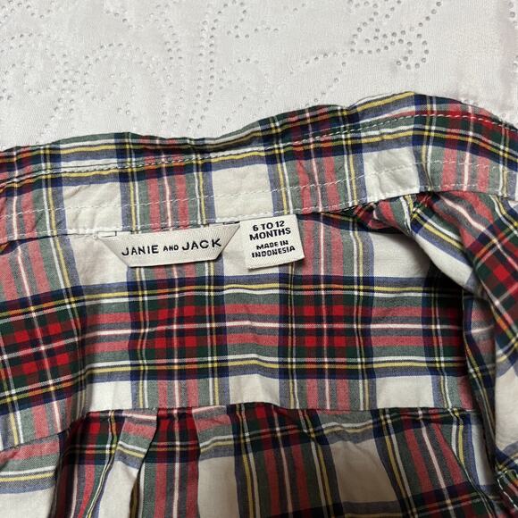 Janie And Jack Plaid Button Up Shirt 6-12m - Picture 5 of 5